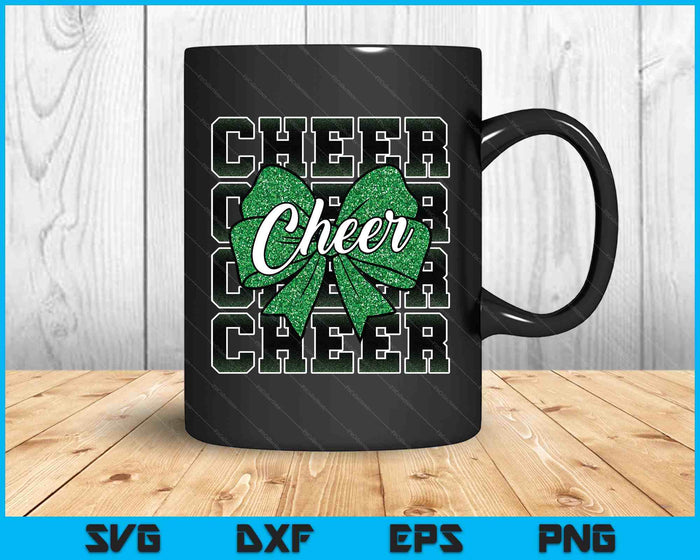 Coquette Cheer Bow Sport Cheerleader Cheerleading Green SVG PNG Digital Printable Files
