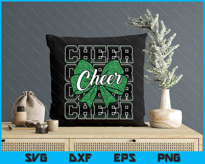 Coquette Cheer Bow Sport Cheerleader Cheerleading Green SVG PNG Digital Printable Files
