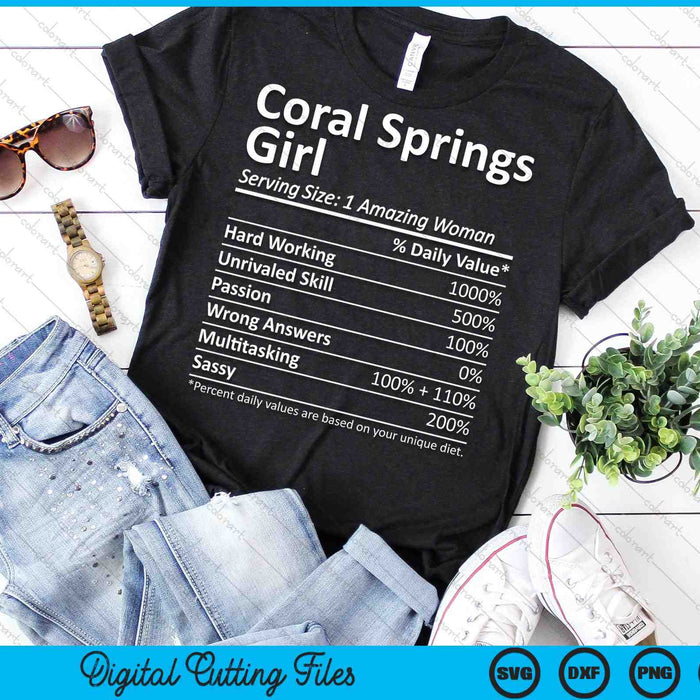 Coral Springs Girl FL Florida Funny City Home Roots SVG PNG Digital Cutting Files