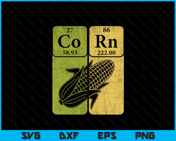 Corn Periodic Table Elements Corn Lover Retro Sweet Corn SVG PNG Digital Printable Files