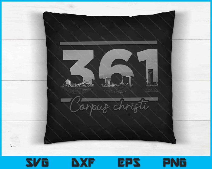 Corpus Christi 361 Area Code Skyline Texas Vintage SVG PNG Cutting Printable Files