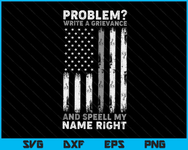 Correctional Officer Problem Spell My Name Thin Silver Line SVG PNG Digital Cutting Files