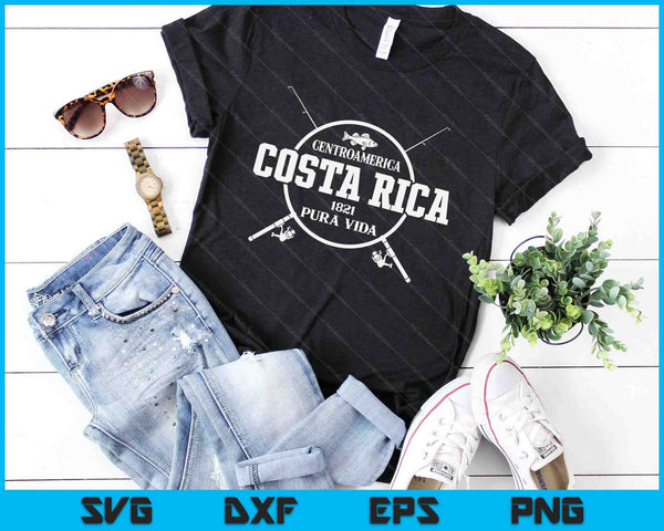 Costa Rica Vintage gekruiste hengels SVG PNG digitale afdrukbare bestanden