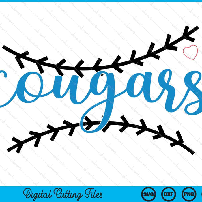 Cougars baseball game day SVG cut file