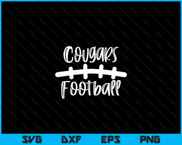 Cougars Football School Spirit Team Mascot Game Night SVG PNG Cutting Printable Files