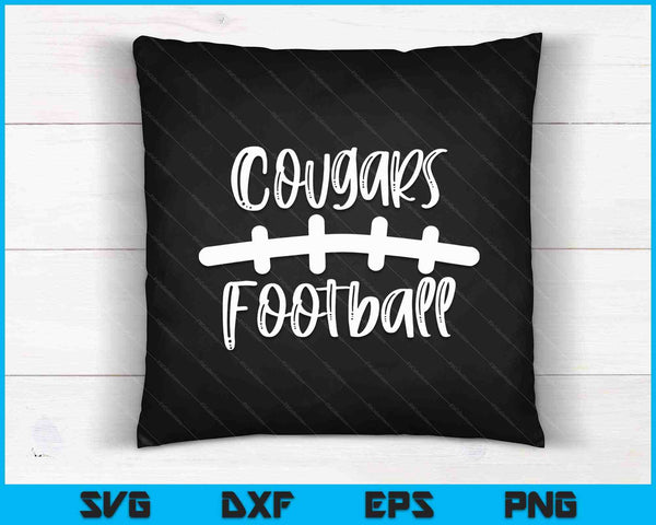 Cougars Football School Spirit Team Mascot Game Night SVG PNG Cutting Printable Files