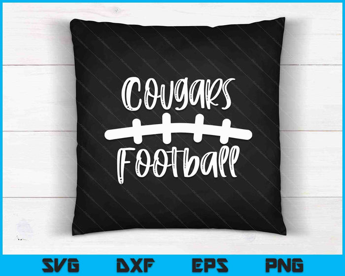 Cougars Football School Spirit Team Mascot Game Night SVG PNG Cutting Printable Files