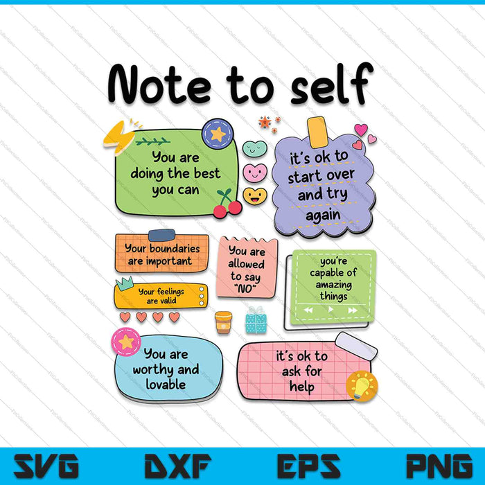 Counselor Note To Self Mental Health School Psychologist SVG PNG Digital Cutting Files