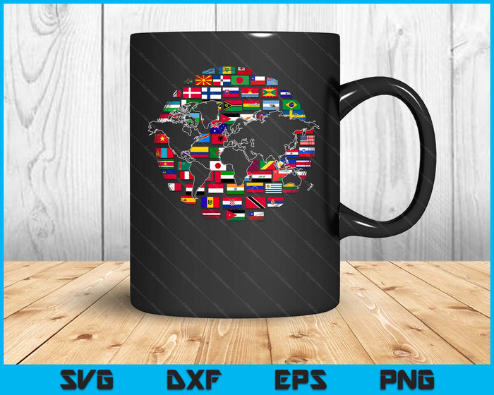 Country Flags World Map Traveling International World Flags SVG PNG Digital Printable Files