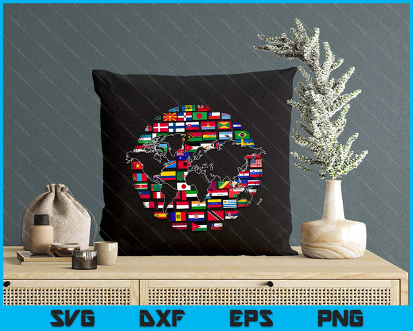 Country Flags World Map Traveling International World Flags SVG PNG Digital Printable Files