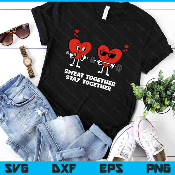 Couple Heart Workout Valentines Day Love Gym Fitness Lifting SVG PNG Digital Printable Files