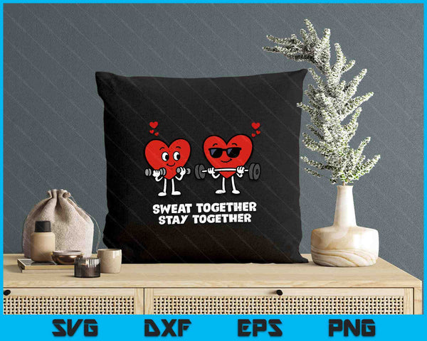 Couple Heart Workout Valentines Day Love Gym Fitness Lifting SVG PNG Digital Printable Files