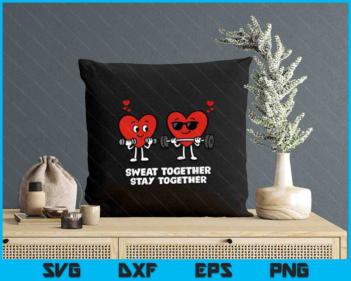 Couple Heart Workout Valentines Day Love Gym Fitness Lifting SVG PNG Digital Printable Files