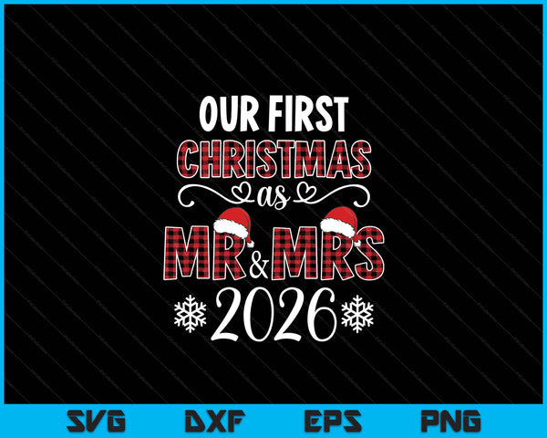 Couple Wife Husband Xmas Our First Christmas As Mr Mrs 2026 SVG PNG Digital Printable Files