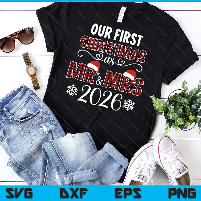 Couple Wife Husband Xmas Our First Christmas As Mr Mrs 2026 SVG PNG Digital Printable Files