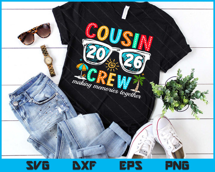 Cousin Crew 2026 Summer Vacation Beach Family Trip Matching SVG PNG Digital Printable Files