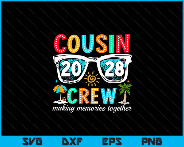 Cousin crew 2028 summer vacation beach family trip matching SVG cut file