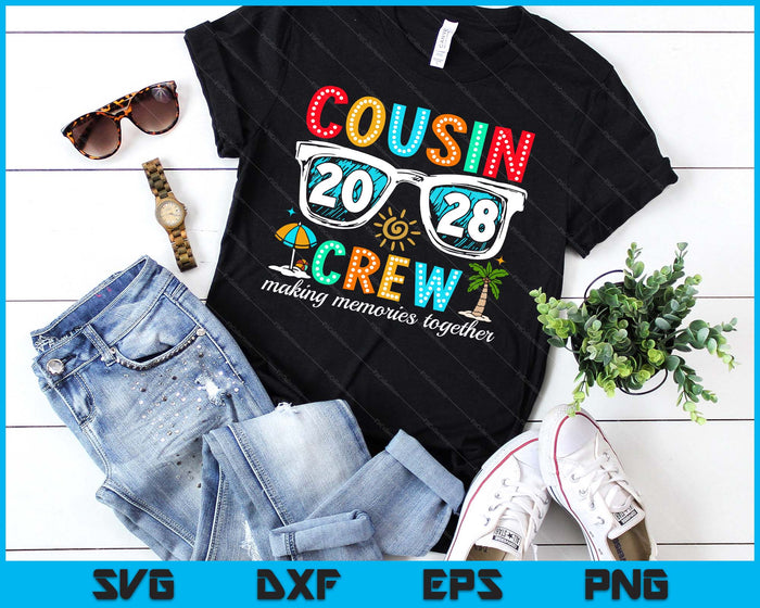 Cousin Crew 2028 Summer Vacation Beach Family Trip Matching SVG PNG Digital Printable Files