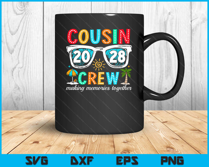 Cousin Crew 2028 Summer Vacation Beach Family Trip Matching SVG PNG Digital Printable Files