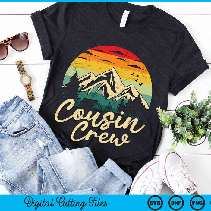 Cousin Crew Camping Outdoor Sunset Summer Camp SVG PNG Digital Cutting Files