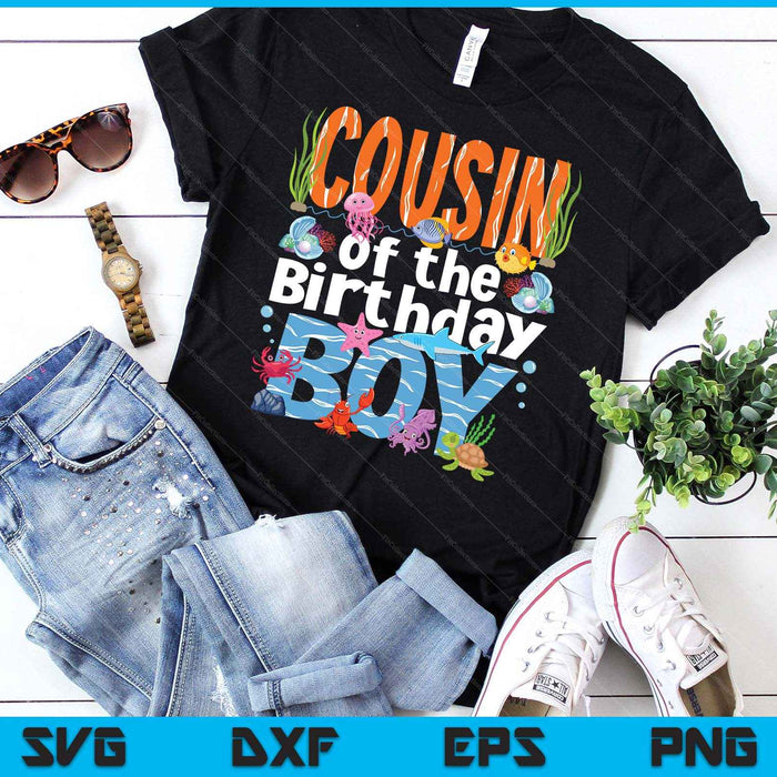 Cousin Under Sea Birthday Party Boys Ocean Sea Animals Themed SVG PNG Digital Printable Files