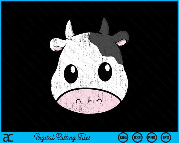 Cow Print Skin Pattern Kawaii Face Cute Animal SVG PNG Digital Cutting Files