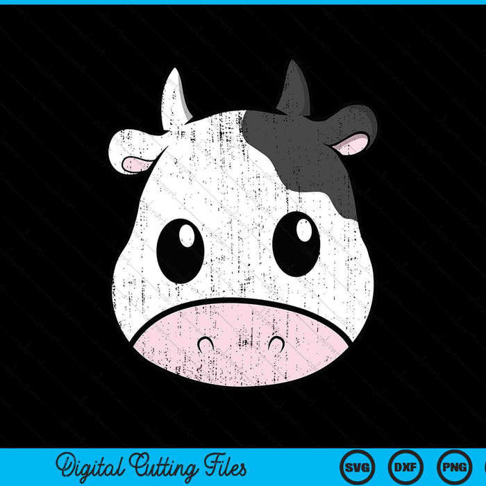 Cow print skin pattern kawaii face cute animal SVG PNG cut file for Cricut