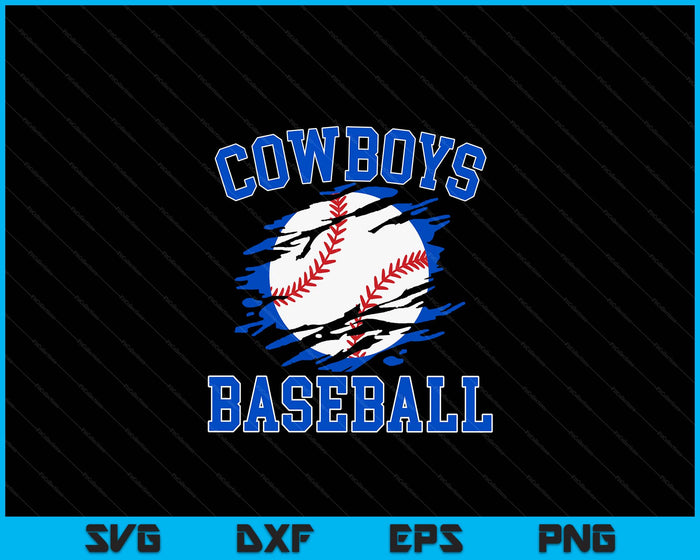 Cowboy Baseball For Men SVG PNG Digital Printable Files