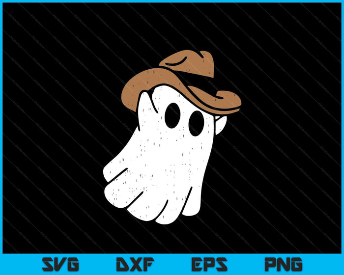 Cowboy Ghost Halloween Costume Funny Spooky Boo Spirit SVG PNG Digital Printable Files