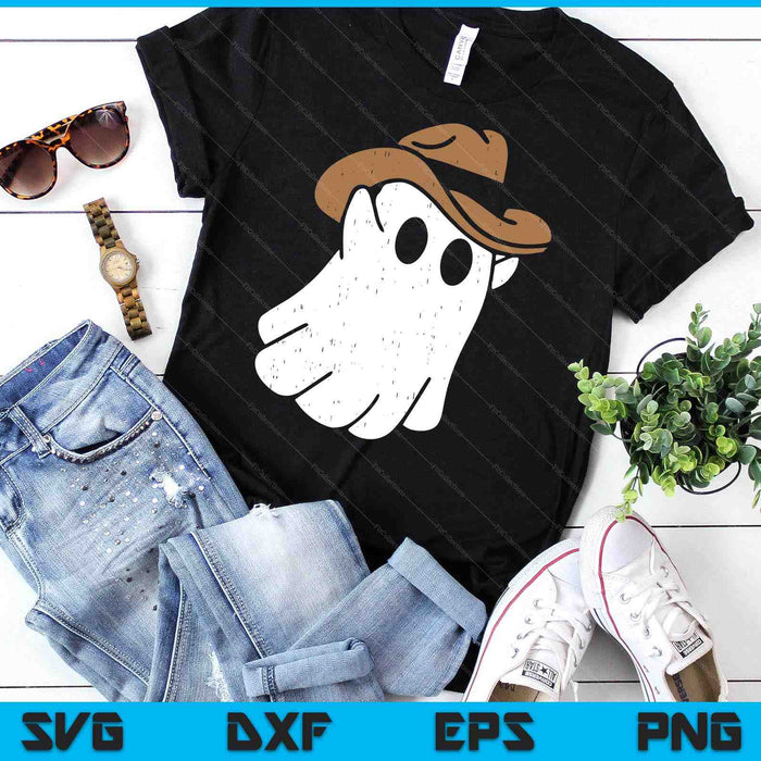 Cowboy Ghost Halloween Costume Funny Spooky Boo Spirit SVG PNG Digital Printable Files