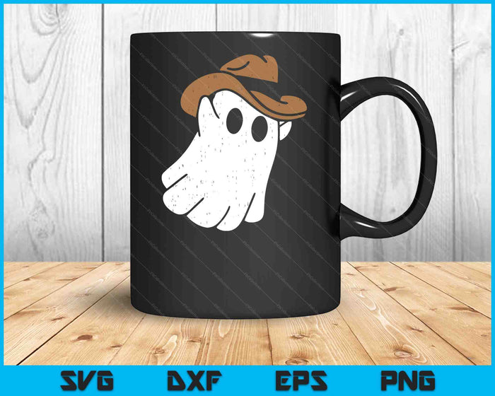 Cowboy Ghost Halloween Costume Funny Spooky Boo Spirit SVG PNG Digital Printable Files