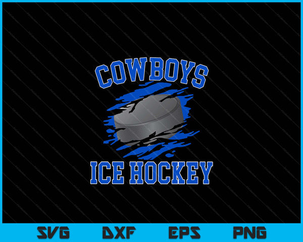 Cowboy ice hockey for men SVG cut file