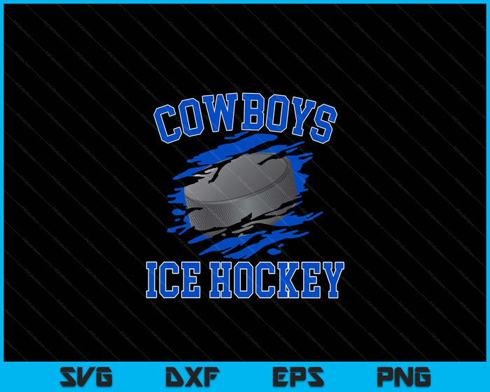 Cowboy Ice Hockey For Men SVG PNG Digital Printable Files