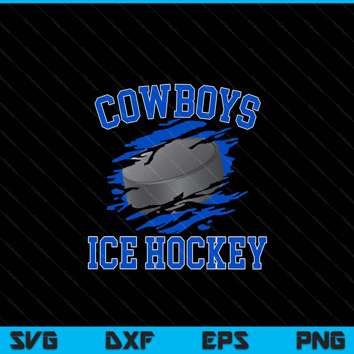 Cowboy ice hockey for men SVG cut file