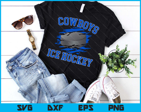 Cowboy Ice Hockey For Men SVG PNG Digital Printable Files