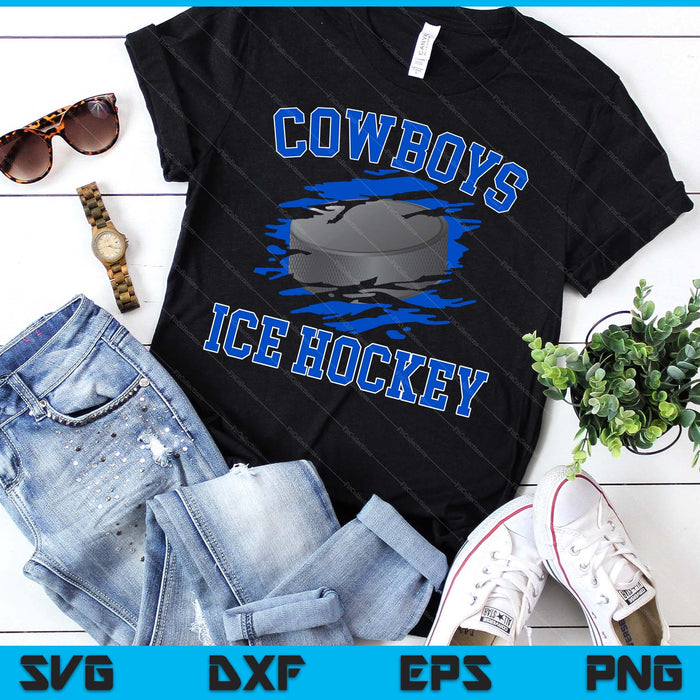 Cowboy Ice Hockey For Men SVG PNG Digital Printable Files