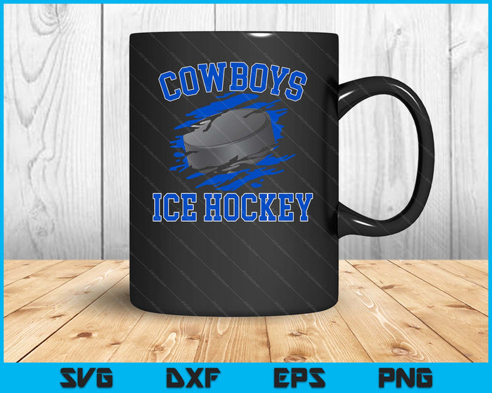 Cowboy Ice Hockey For Men SVG PNG Digital Printable Files