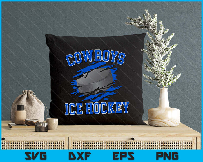 Cowboy Ice Hockey For Men SVG PNG Digital Printable Files