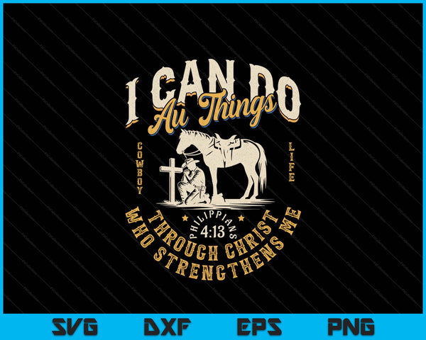 Cowboy kneeling cross scripture western Bible verse Jesus SVG cut file