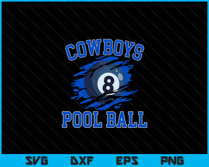 Cowboy Pool Ball For Men SVG PNG Digital Printable Files