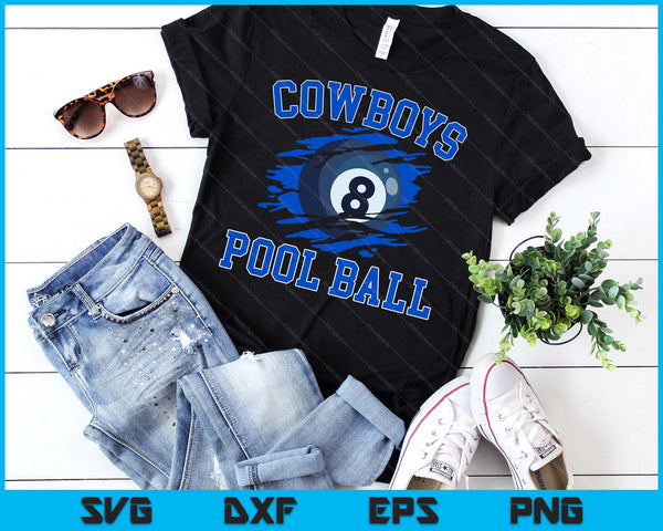 Cowboy Pool Ball For Men SVG PNG Digital Printable Files