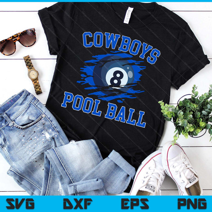 Cowboy Pool Ball For Men SVG PNG Digital Printable Files