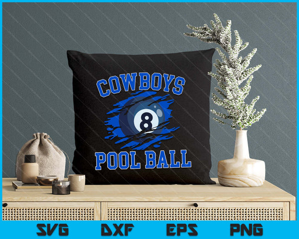 Cowboy Pool Ball For Men SVG PNG Digital Printable Files