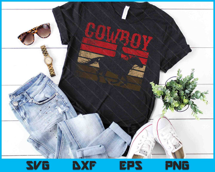 Cowboy Rodeo paard cadeau land SVG PNG snijden afdrukbare bestanden