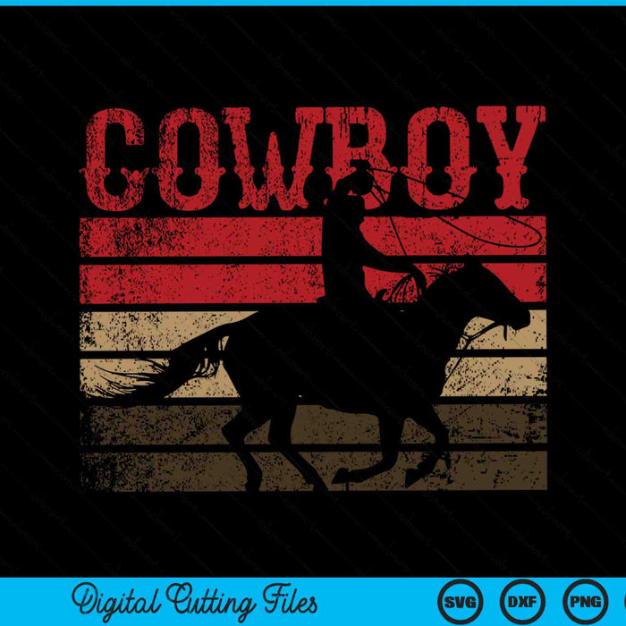 Cowboy rodeo horse retro vintage SVG cut file