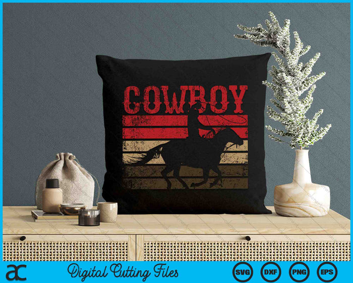 Cowboy Rodeo paard Retro Vintage SVG PNG digitale snijbestanden