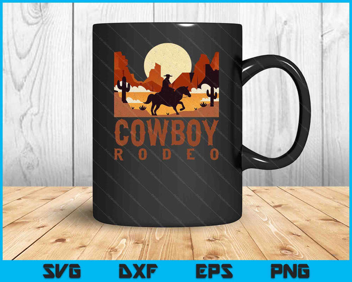 Cowboy Rodeo Western Texaanse Gift Paardrijden Cowboy SVG PNG Digitale Snijbestanden