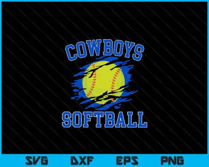 Cowboy Softball For Men SVG PNG Digital Printable Files