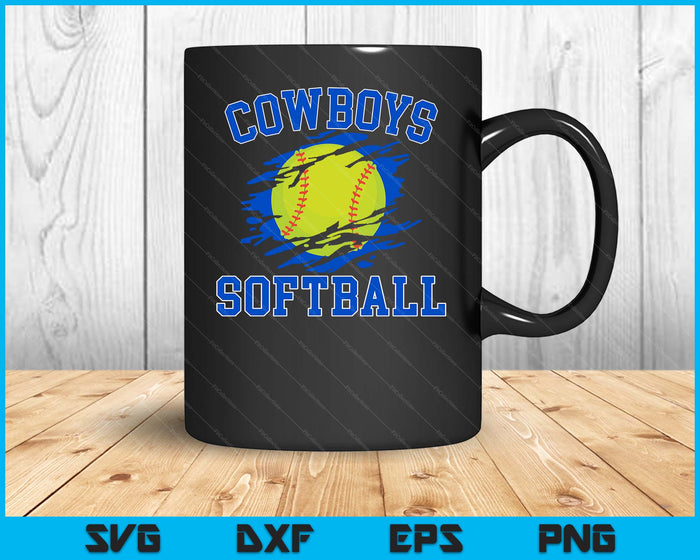 Cowboy Softball For Men SVG PNG Digital Printable Files