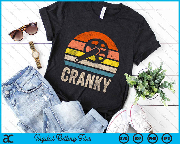 Cranky Vintage Sun Funny Bicycle Lovers Cycling Cranky SVG PNG Digital Cutting File